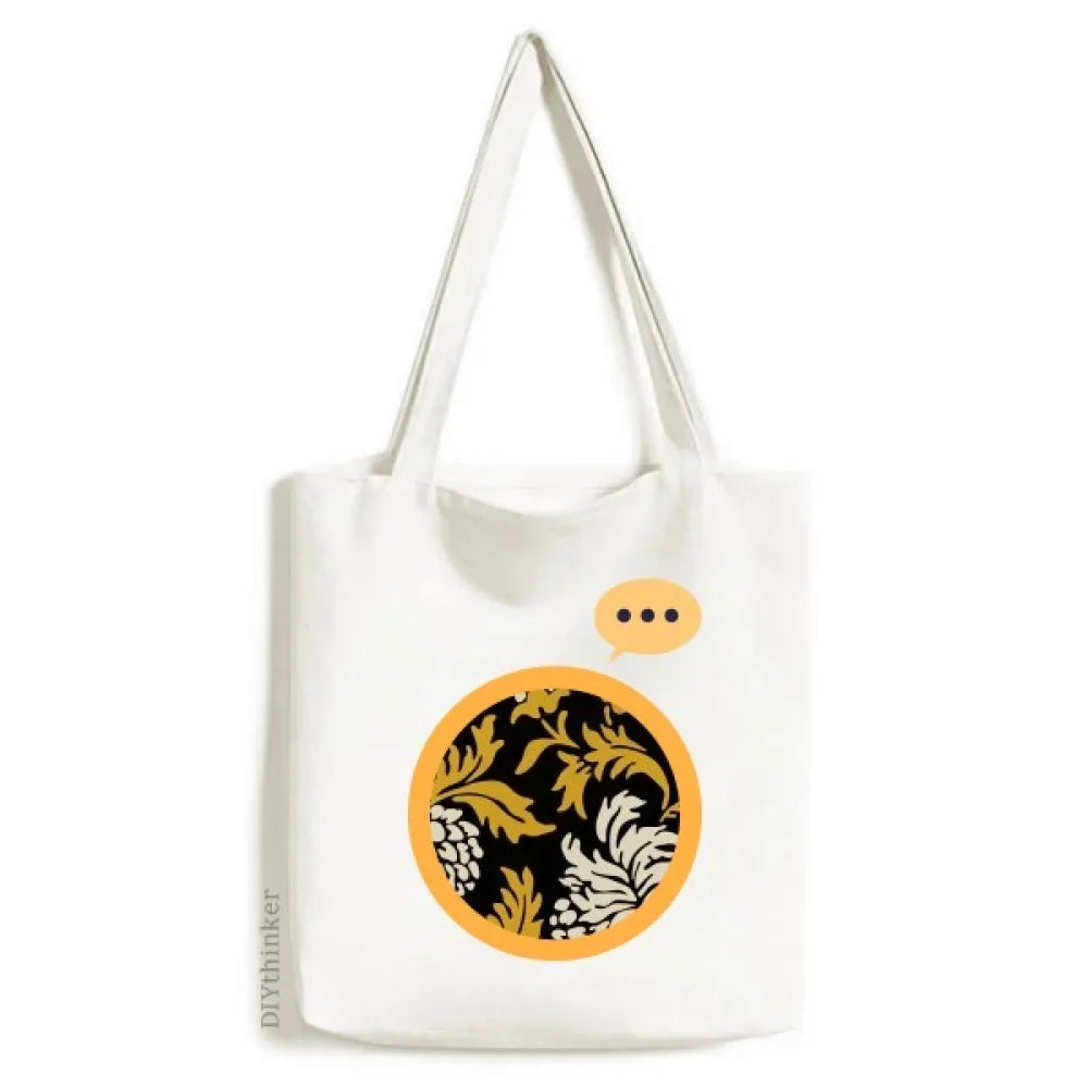 Chinese Japanese Style Asia Chrysanthemum Expression Sack Canvas Tote Shoulder Bag