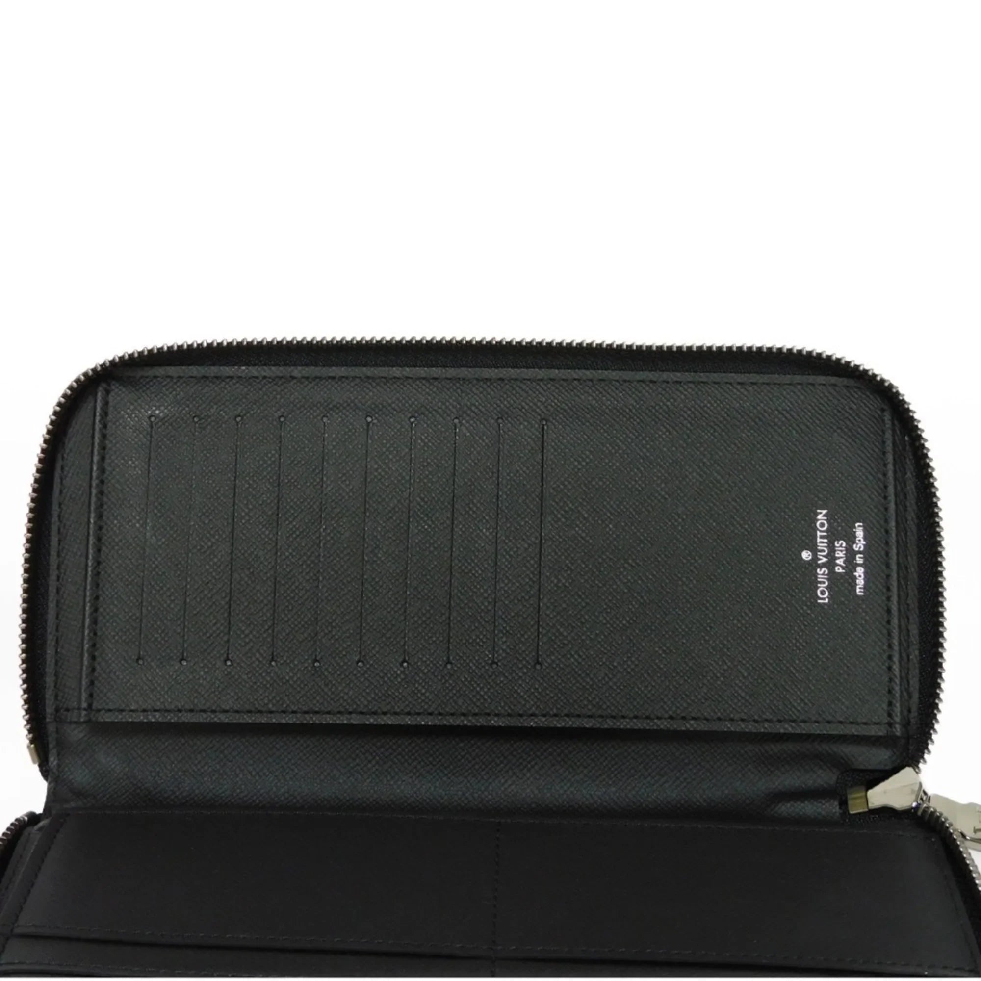 Pre-Owned LOUIS VUITTON Long Wallet Zippy Vertical LV Logo Round Zipper Monogram Eclipse Noir M62295 Men's Billfold (Good)