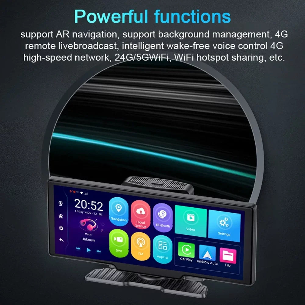 Docooler Multi-language Dual Lens Car Video Recorder Auto Dash Cam Car Recorder Night Viewing 10.26in DVR 170 Degree Wide Angle Car Global Positioning System Navigation Camcorder