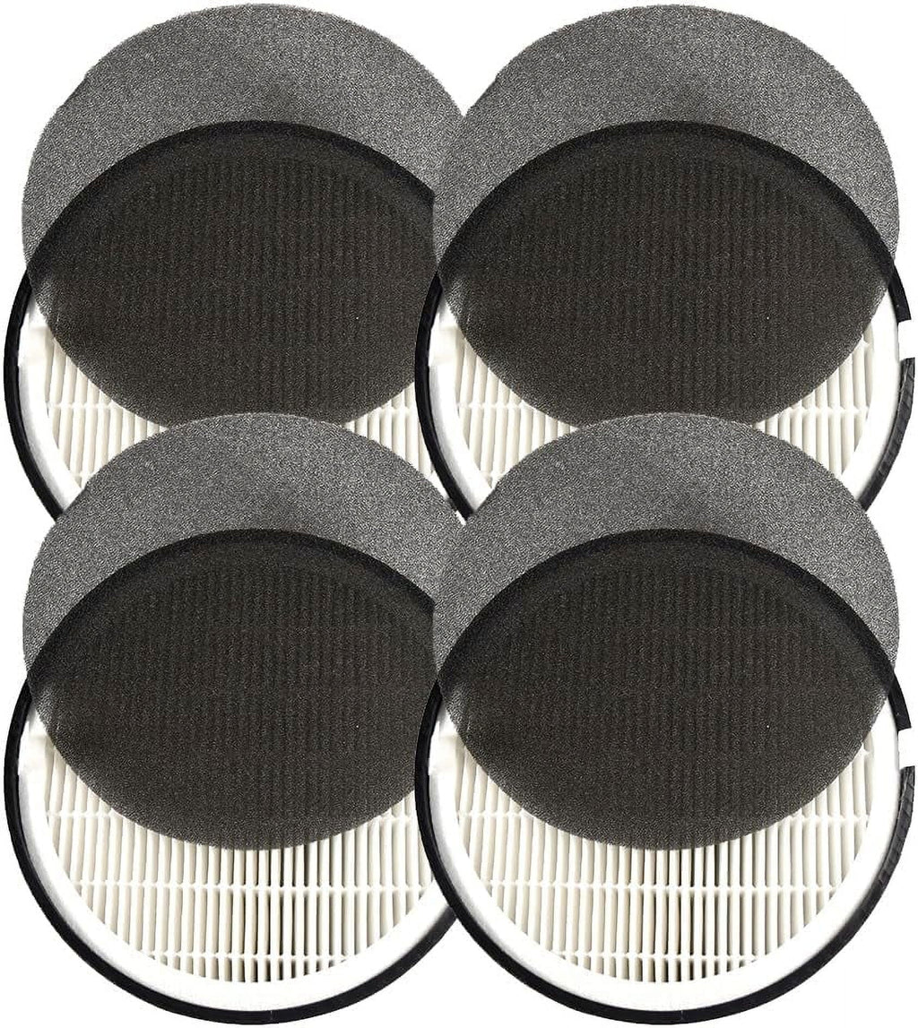 HQRP 4-Pack LV-H132-RF Replacement Filter Matching with LEVOIT LV-H132 Air Purifier, 3-in-1 HEPA Activated Carbon Filter Set