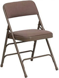 4 Pack HERCULES Series Curved Triple Braced & Double Hinged Beige Fabric Metal Folding Chair