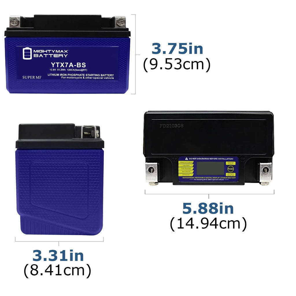 YTX7A-BS Lithium Replacement Battery Fitting with Peugeot Scooter 50 Tweet Evo 2014 - 4 Pack