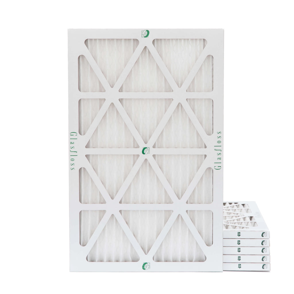 6 Pack of 12x25x1 MERV 13 Pleated Air Filters by Glasfloss. Actual Size: 11-1/2 x 24-1/2 x 7/9