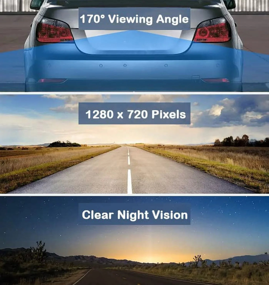 CAM108 Backup Camera License Plate HD Night Vision Rear View 170° Angle Waterproof Suitable with Pioneer Car Radio DMH-100BT DMH-WT8600NEX DMH-160BT DMH1770NEX AVH-120BT AVH-210EX AVH-2550NEX