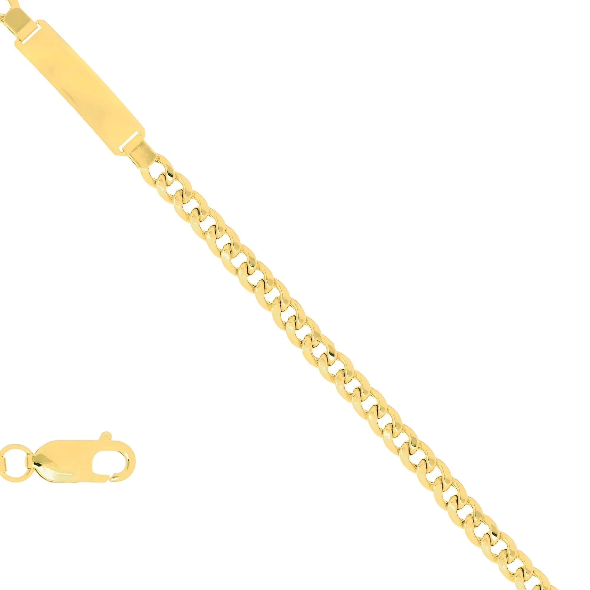 JewelStop 14k Yellow Gold 8mm Lite Miami Cuban Men's Link ID-Bracelet, Lobster Clasp 8.5 Inches, 19.2gr.