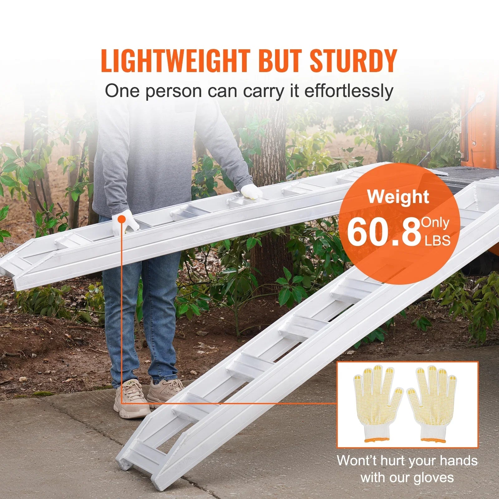 BENTISM Aluminum Truck Loading Ramps 8810 lb/4 Ton 72" x 15" Strong Flat Ends Non-slip Portable Truck Ramps for Tractors ATVs UTVs Motorcycles Vehicle