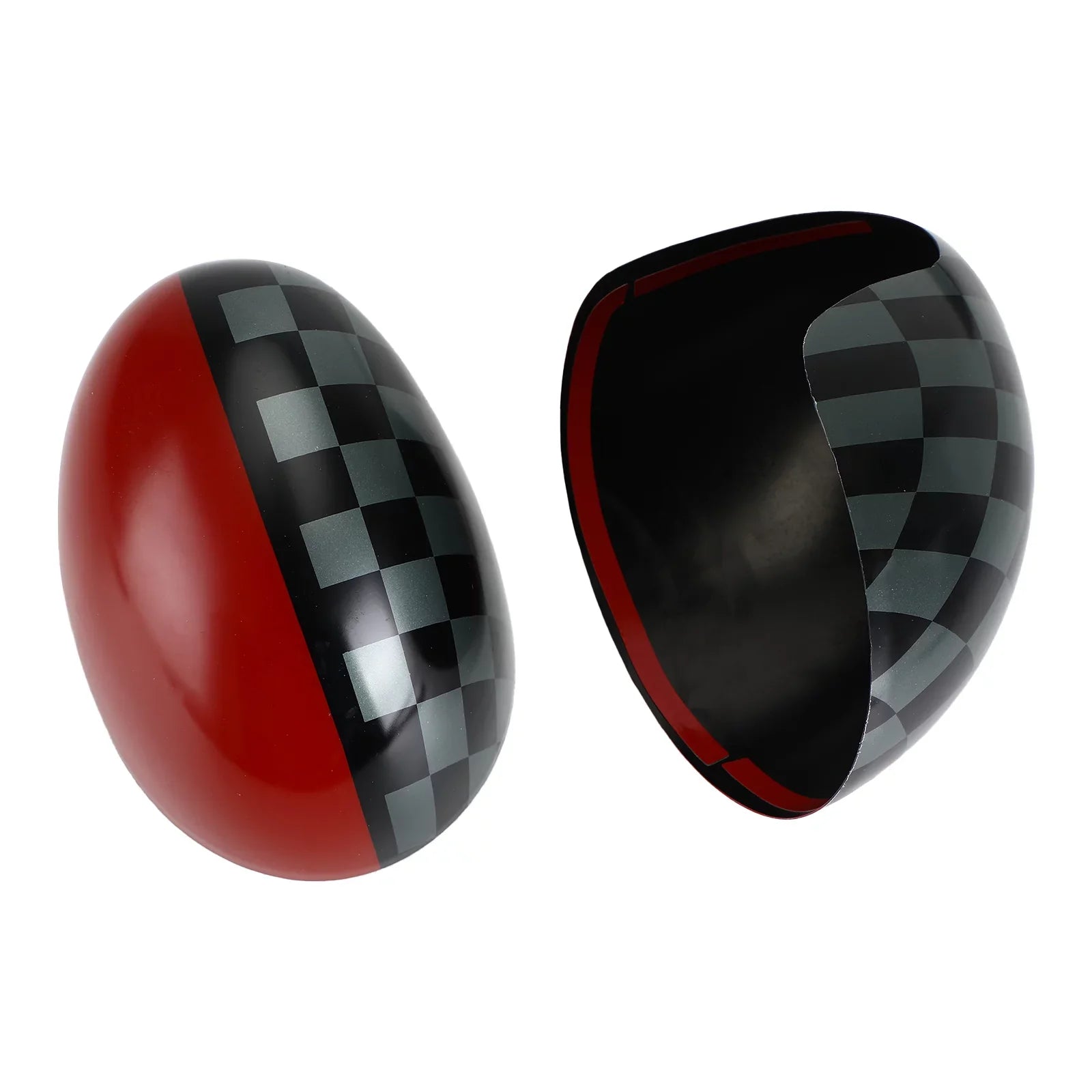 Black/Grey checkered Red Mirror Shield for MINI Cooper Hardtop F55 F56