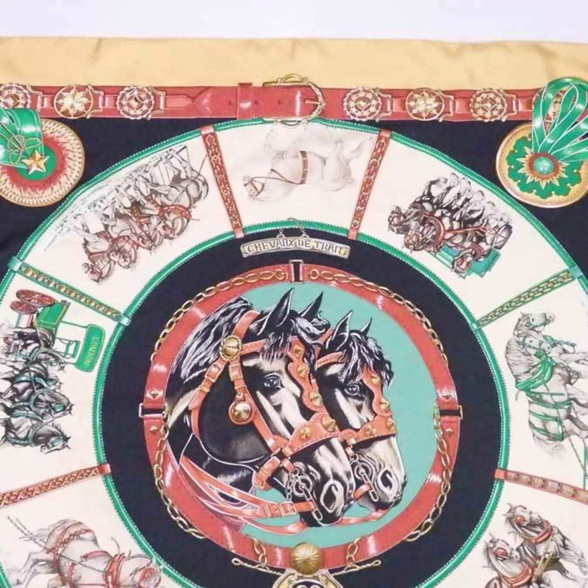 Pre-Owned Hermes HERMES scarf Carre 90 CHEVAIIX DE TRAIT silk multicolor ladies (Good)