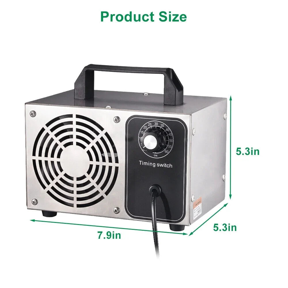 Kydely Room Ozone Machine Glossy Steel Finish 41dB - Eliminate Smoke, Dust & Pollutants with Powerful Ozone
