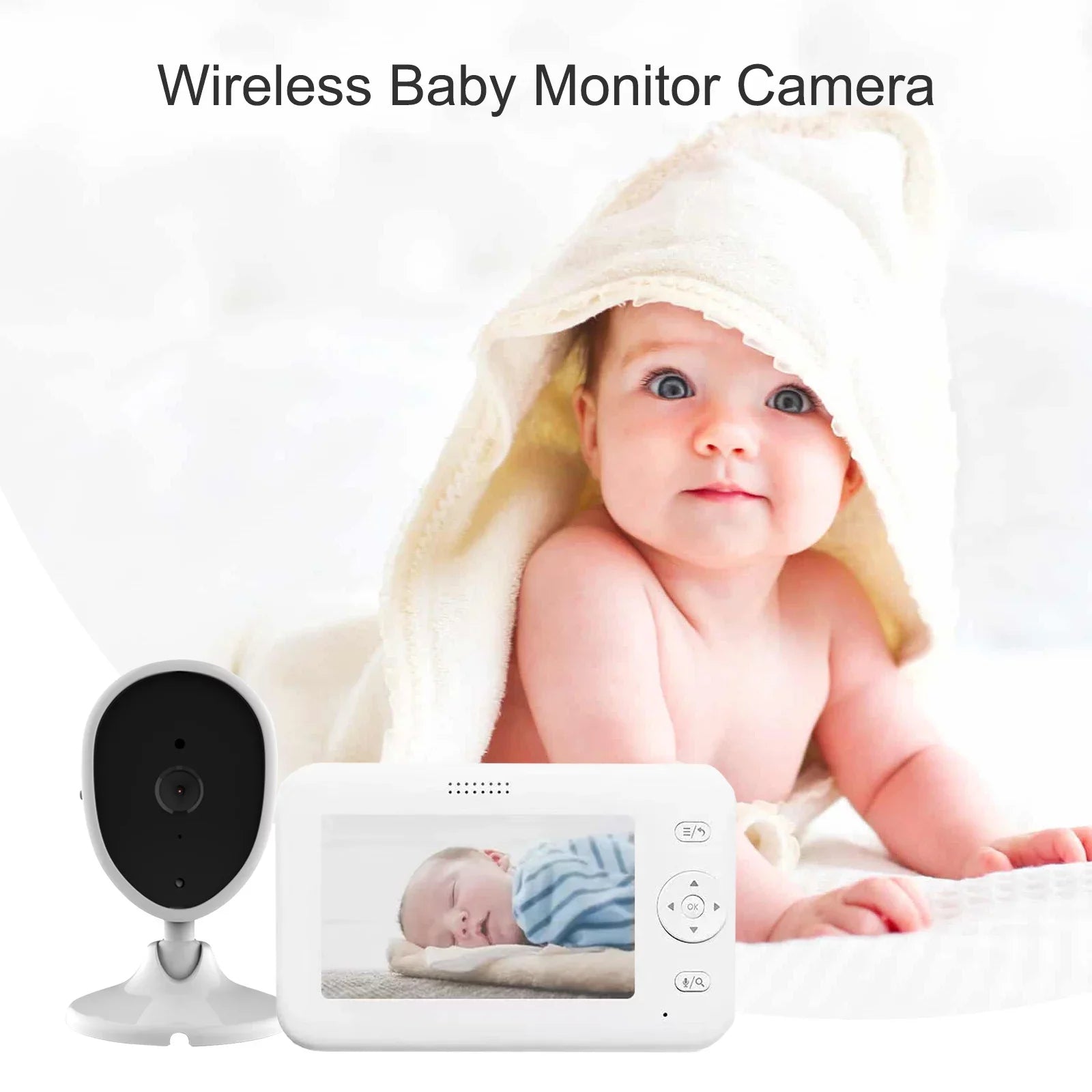 Arealer Wireless Monitor Video Monitor for Monitor with 4.3 Inch TFT LCD Screen Room Detection Motion Detection IR Functions Built-in Lullabies