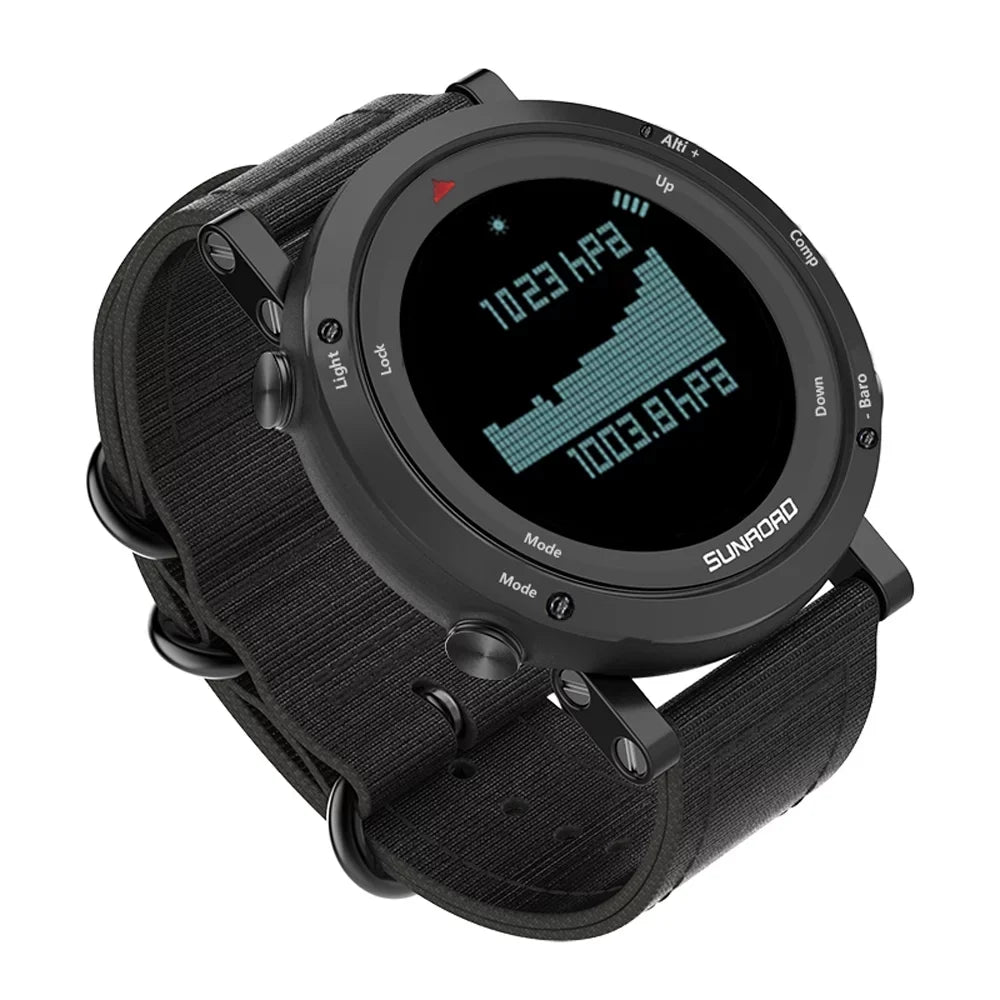 Barometer Altimeter Compass Environment Forecast Men Watch 50meters Impervious Multifunctional Outdoor Sports Watch for Mountaineering Running Trekking Camping