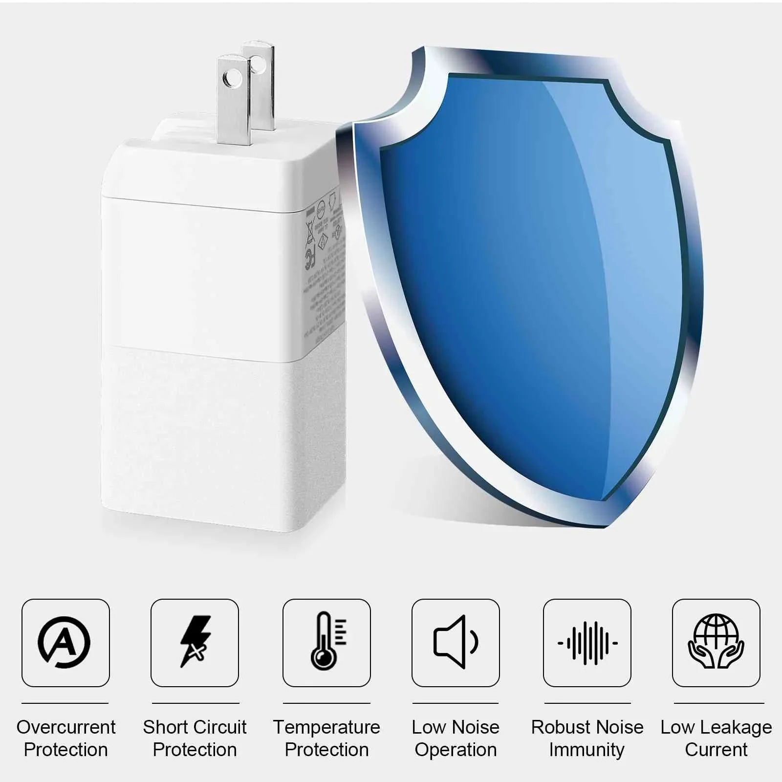 UrbanX 65W Fast Travel Charger with 3 Ports USB & Dual USB-C High-Speed Charging Suitable with Ulefone Power Armor 16 Pro/Armor 15/Power Armor 14 Pro/Power Armor 14/Armor 12 5G, iPhone, Samsung