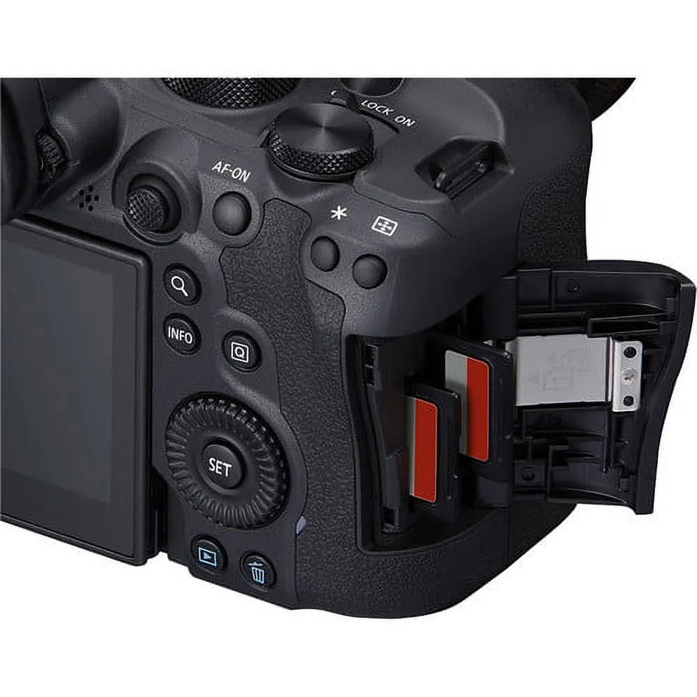 Canon EOS R6 Mark II Mirrorless Camera with 24-105mm f/4-7.1 Lens (5666C018) + 64GB Memory Card + Case + Corel Photo Software + 2 x LPE6 Battery + External Charger + Card Reader + LED Light + More