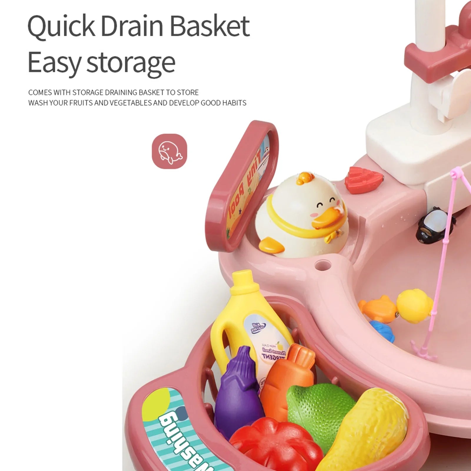 Nebublu Furnishing articles,Play A Slide 22pcs Kitchen 180°Rotatable Dishwasher Pretend Role Pretend Play Role Play Kitchen Pretend 2-in-1 Kitchen Slide 22pcs Kitchen Sink 2-in-1 Toddler Sink Arealer