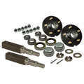 Pair of 5-Bolt On 4-1/2 Inch Trailer Hub Assemblies - Includes (2) Square Stock 1-3/8 Inch To 1-1/16 Inch Tapered Spindles &amp; Bearings