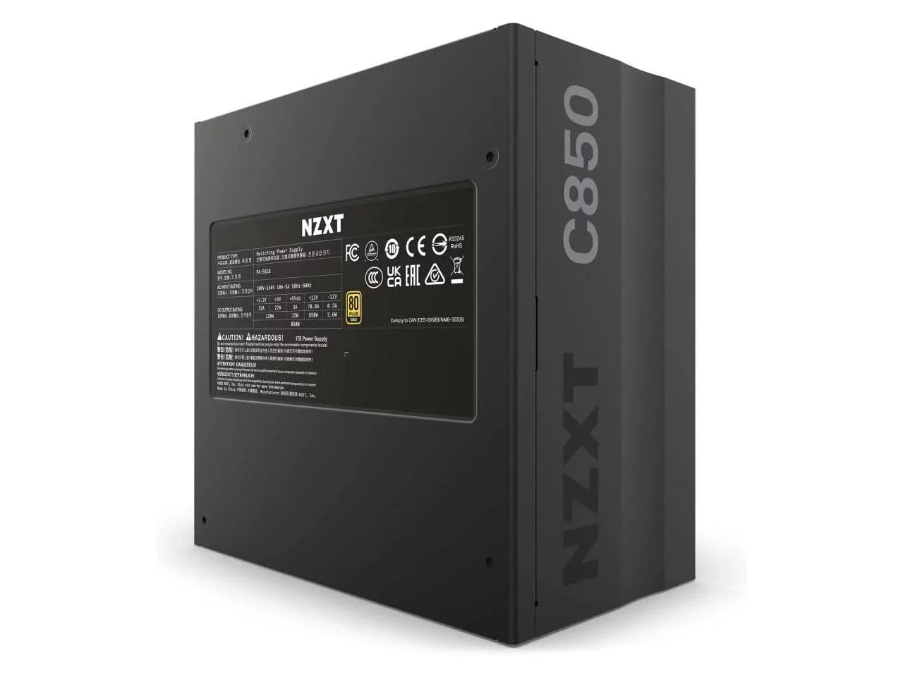 NZXT C850 - C Series ATX 850 Watt 80 Plus Gold v2 (2022) Full-modular Power Supply, US Power Cord