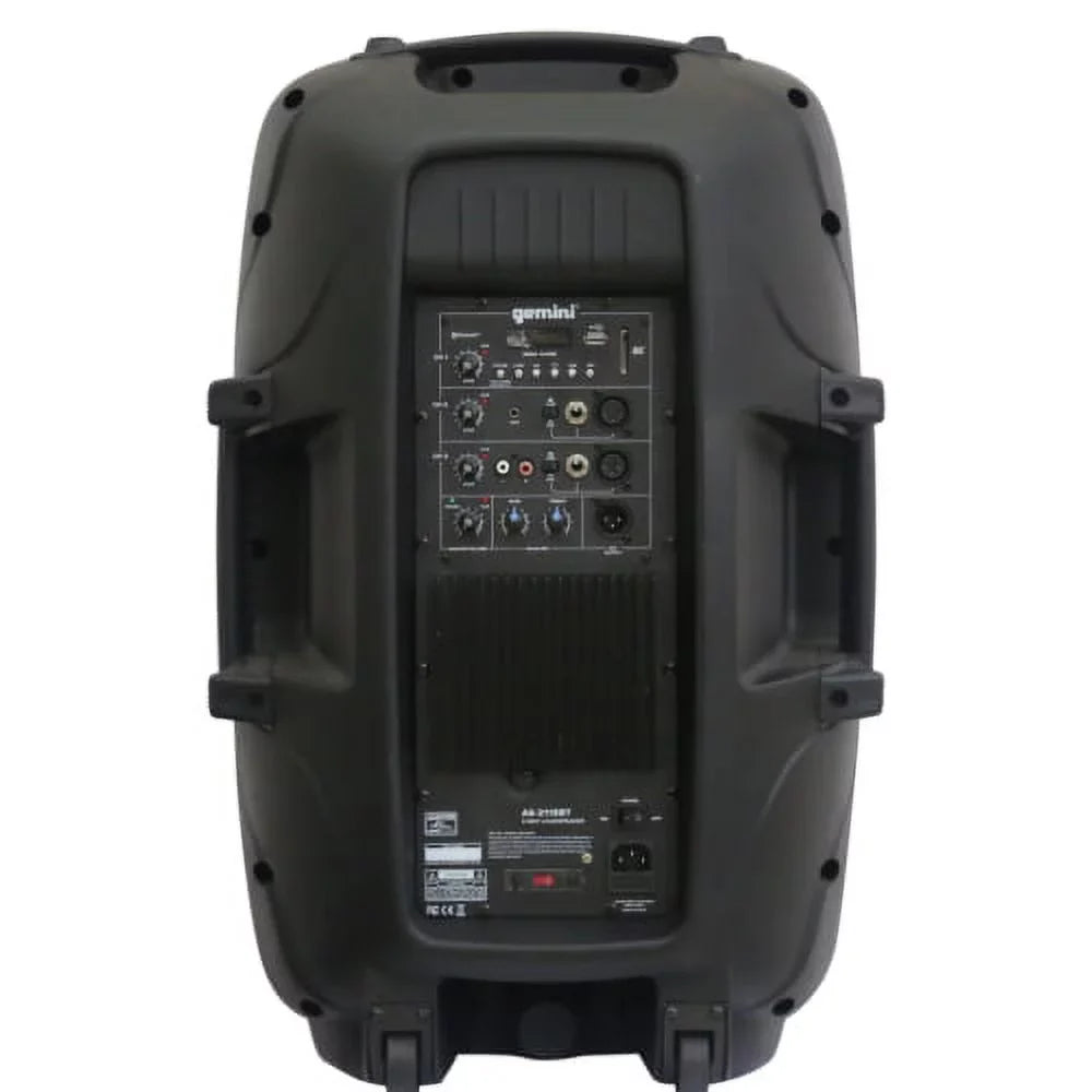 Gemini Sound AS-2115BT Pro Audio Bluetooth 15" Inch 2000 Watts Active PA System DJ Speakers