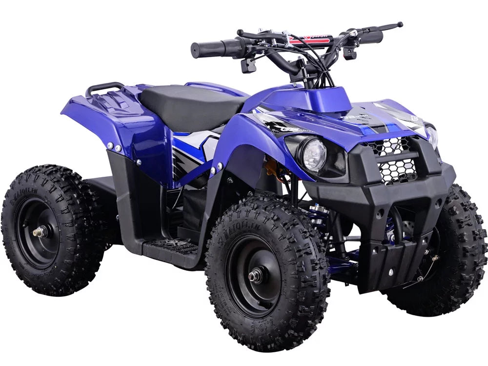 MotoTec Monster 36V 500W Kids Battery Powered ATV Four Wheeler Blue