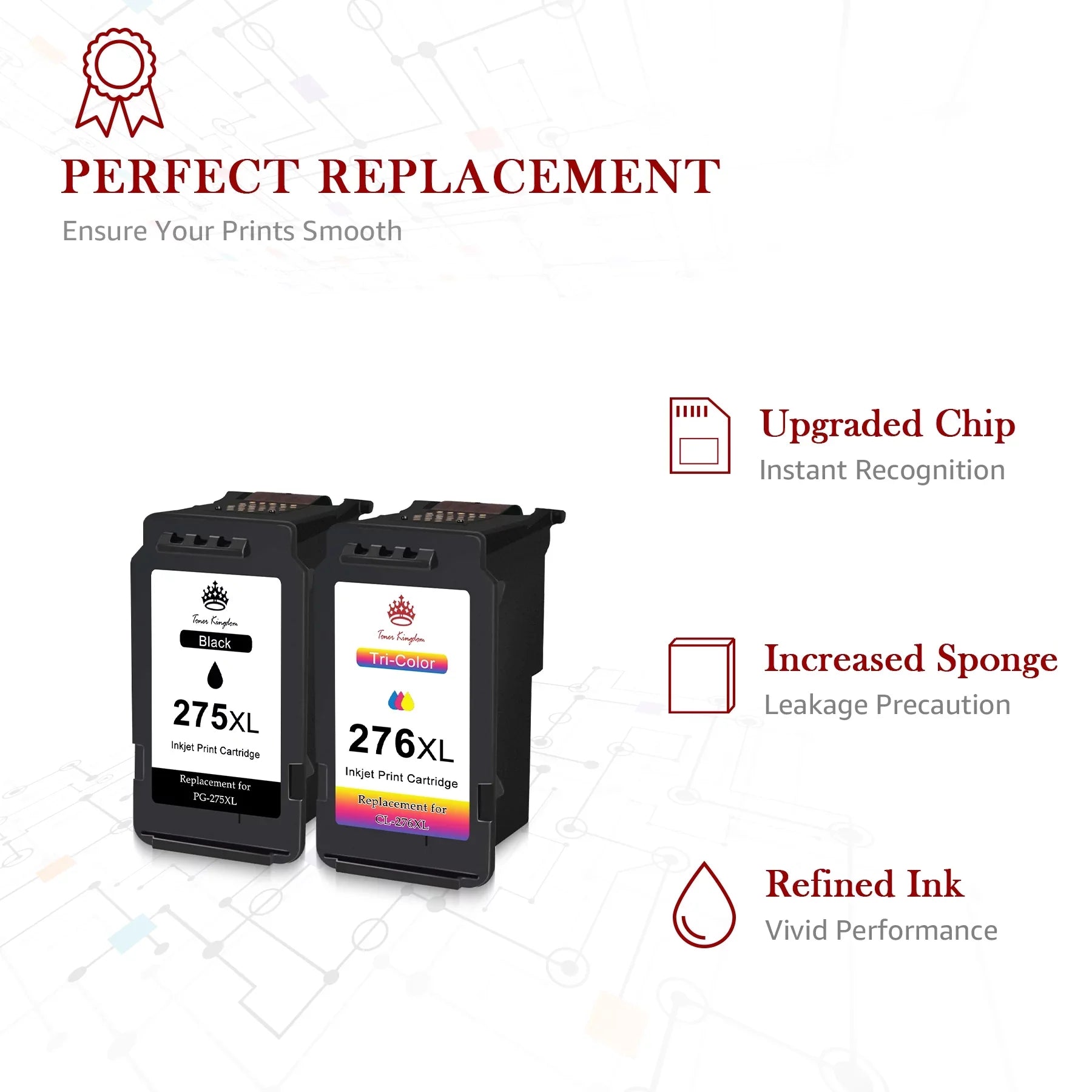 PG-275 XL Black Ink Cartridge Suitable for PIXMA TS3520 TS3522 TR4720 TR4722 Printers, Replacement 275XL High Yield Black Ink Cartridge for Printer