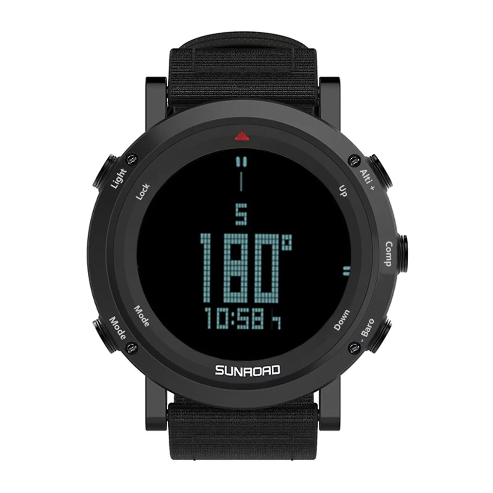 Barometer Altimeter Compass Environment Forecast Men Watch 50meters Impervious Multifunctional Outdoor Sports Watch for Mountaineering Running Trekking Camping