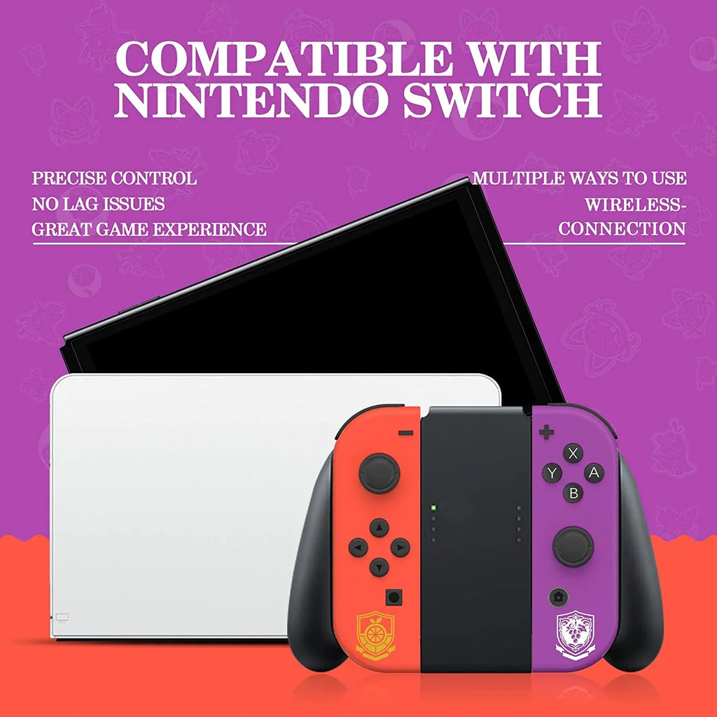Switch Matching with Nintendo Switch Controller,Support Dual Vibration/Wake-up/Motion Control Scarlet - Violet