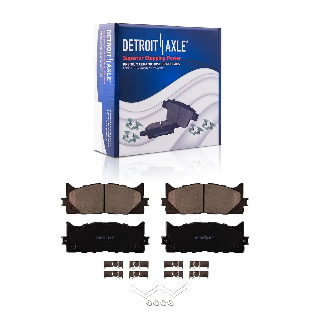 Detroit Axle - Brake Kit for 2012-2017 Toyota Camry 2013-2018 Avalon Lexus ES350 ES300h Drilled & Slotted Disc Brake Rotors 2014 2015 2016 Ceramic Brakes Pads Front & Rear Replacement
