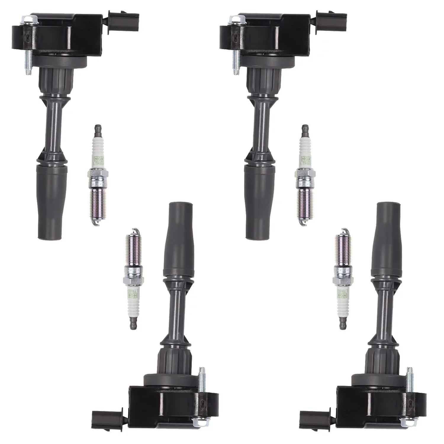 Set of 4 ISA Ignition Coils and NGK Platinum Spark Plugs Matching with 2018 Buick Regal Sportback 2.0L l4 Replacement for UF680