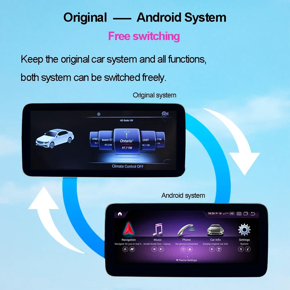 Road Top Android 12 Car Stereo 10.25" Car Touch Screen for Mercedes Benz B Class W246 2013-2015 Year Car with NTG4.5/4.7, 6GB+128GB Support Wireless Carplay & Android Auto & Mirrorlink