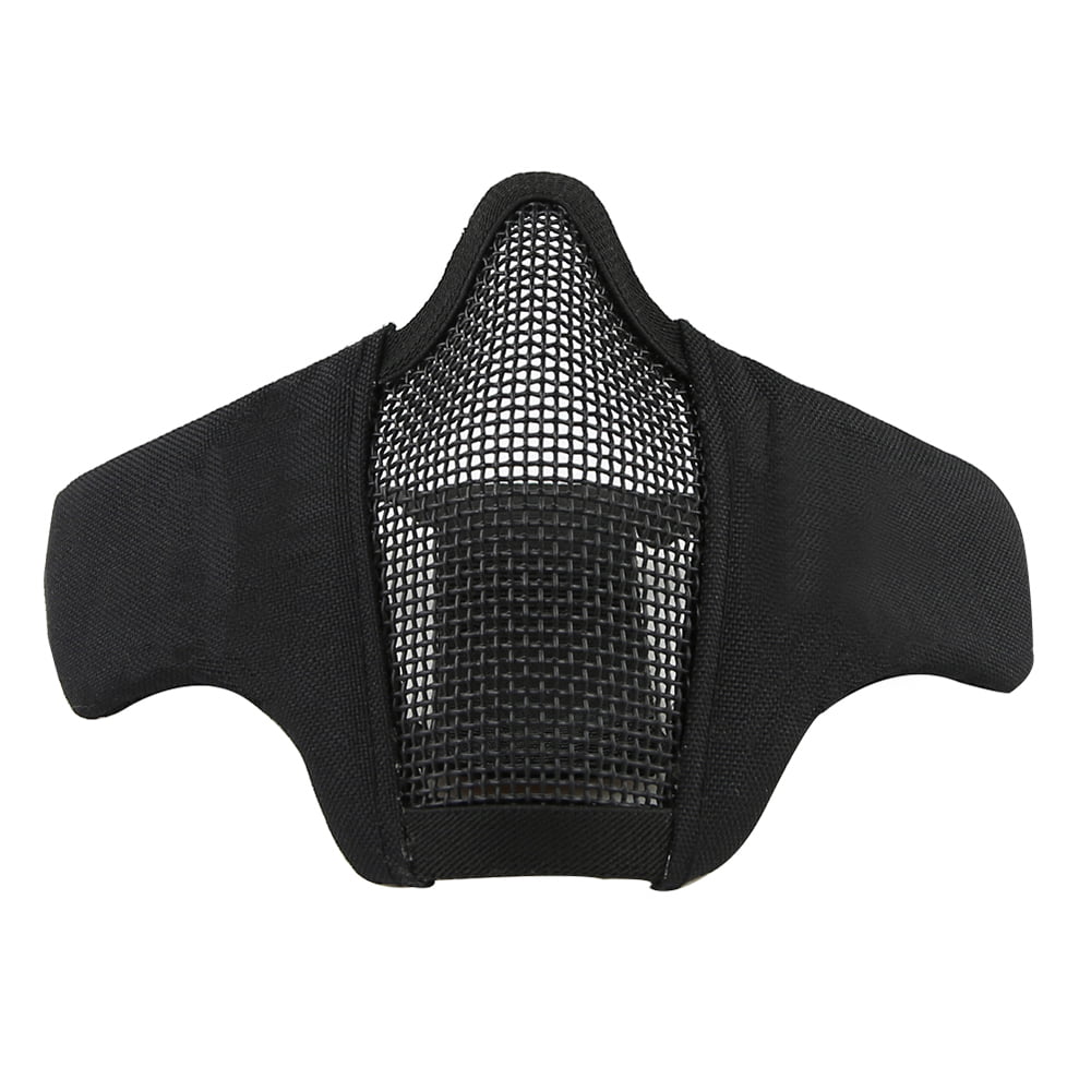 Wosport Paintball Foldable Half Face Lower Unisex Mask Comfortable Adjustable Protective Prop Black