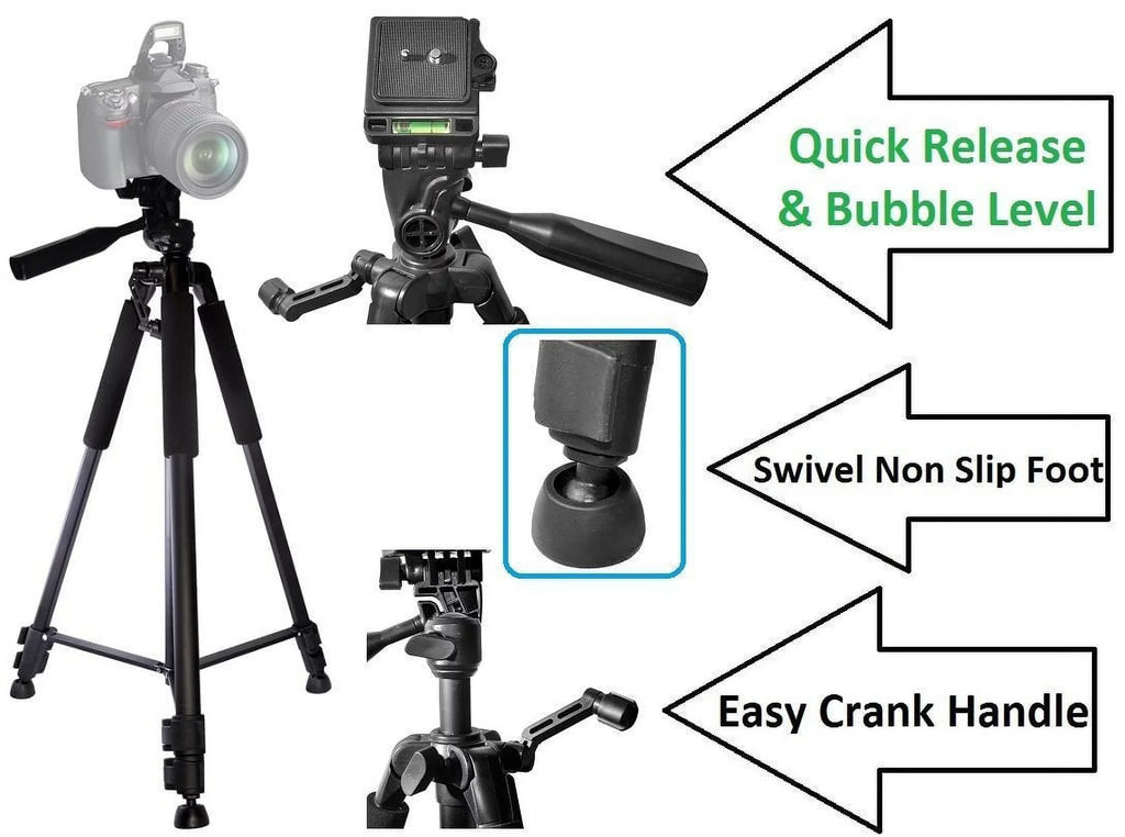 NEW 60" PRO DUTY TRIPOD WITH CASE For Olympus TG-5 E-PL9 E-M10 lll E-PL8