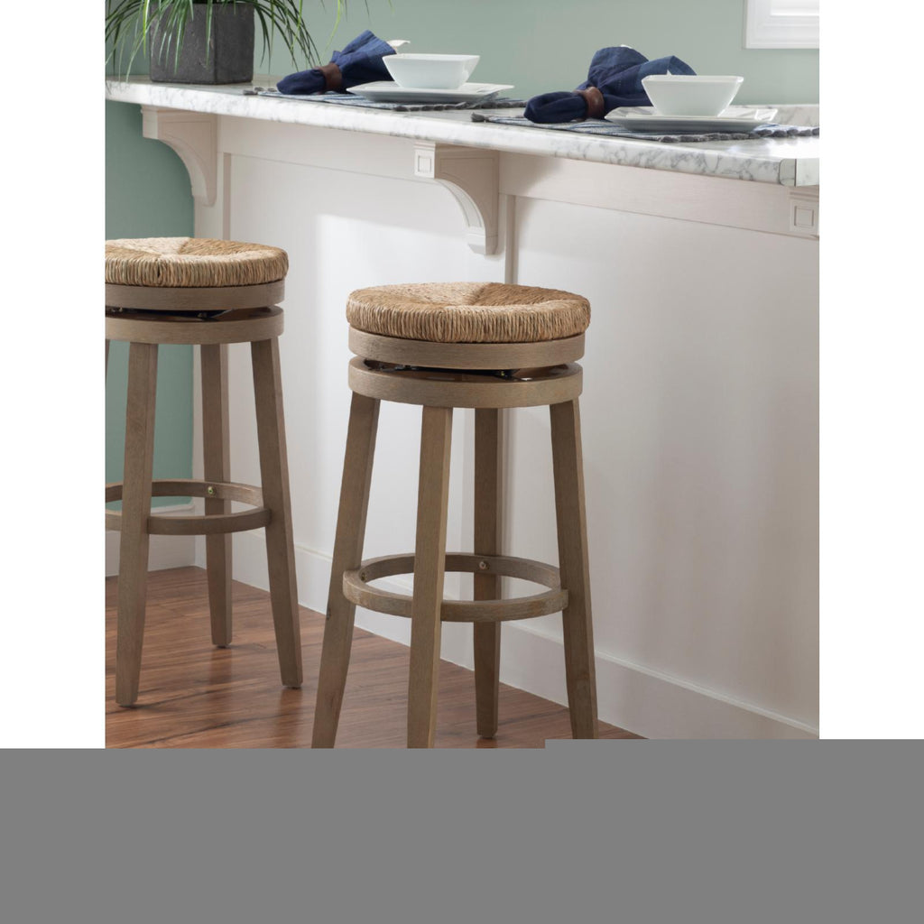 Powell Morgan 31 in. Swivel Bar Stool - Natural with Natural Rush