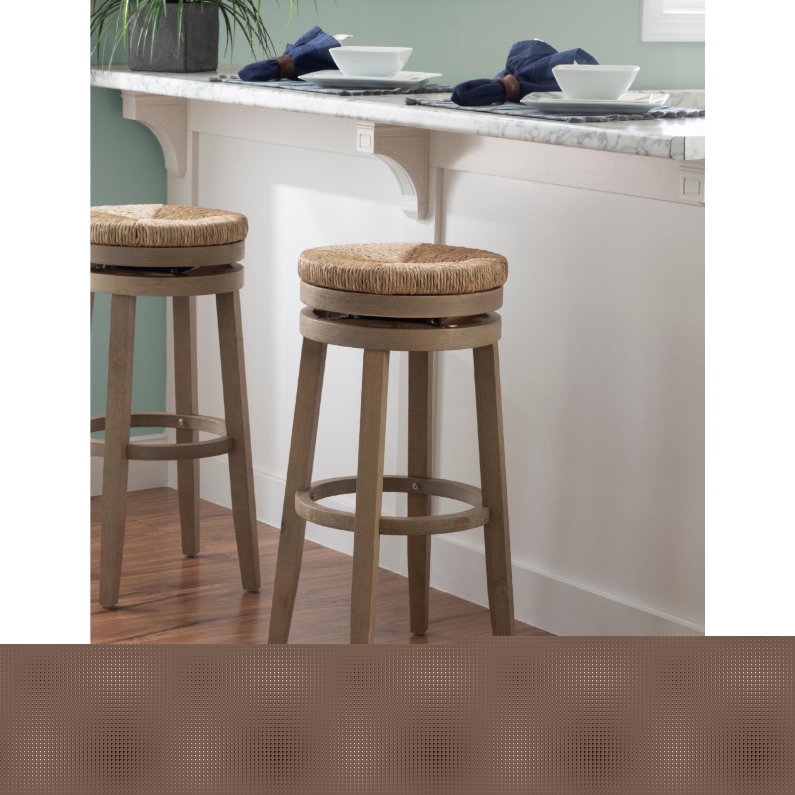 Powell Morgan 31 in. Swivel Bar Stool - Natural with Natural Rush