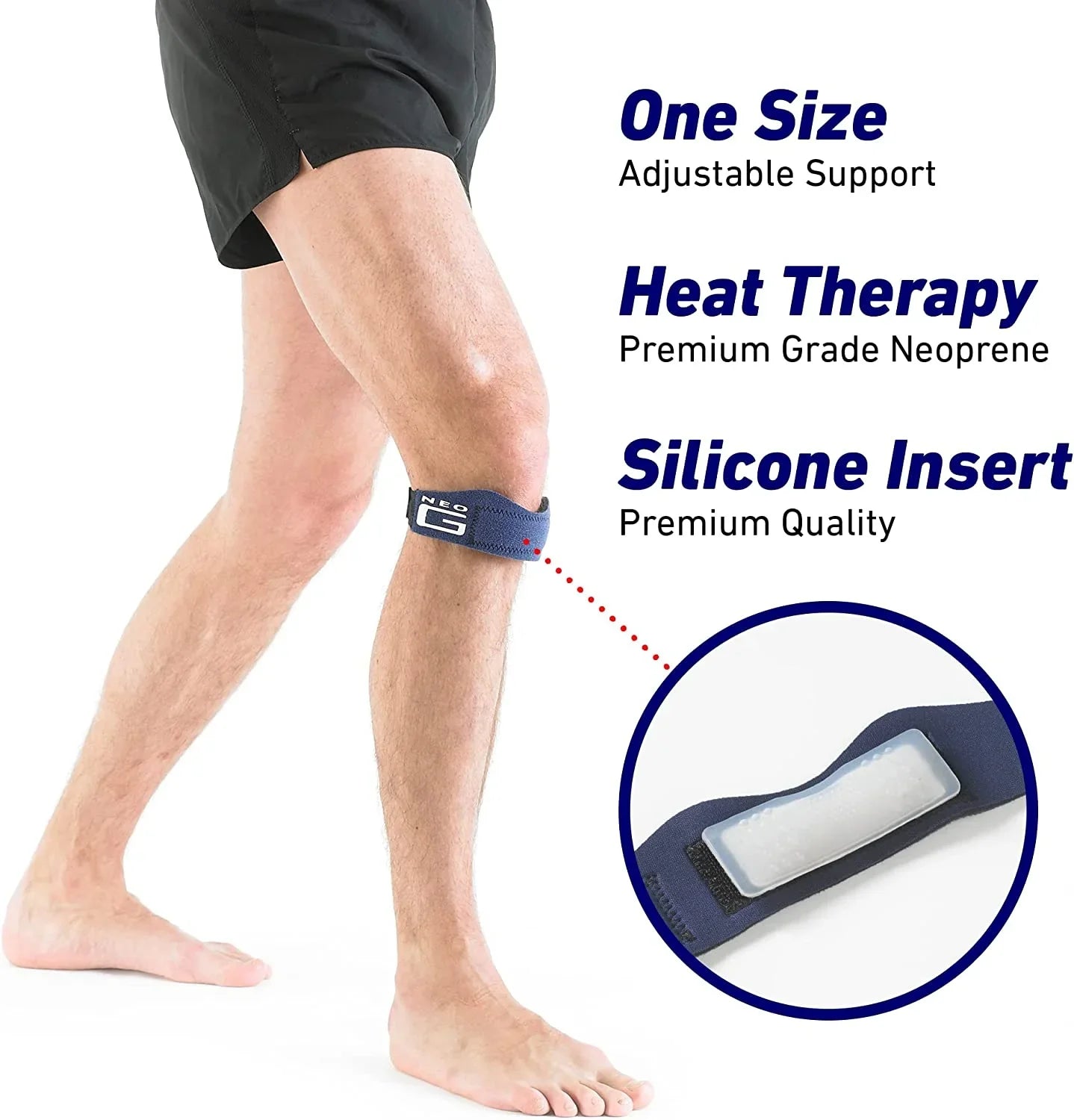 Neo G Patella Tendon Knee Strap – Knee Bands for Working Out, Running, Walking, Hiking, Jumpers Knee, Tendonitis, Crossfit, Gym, Patellar Tracking