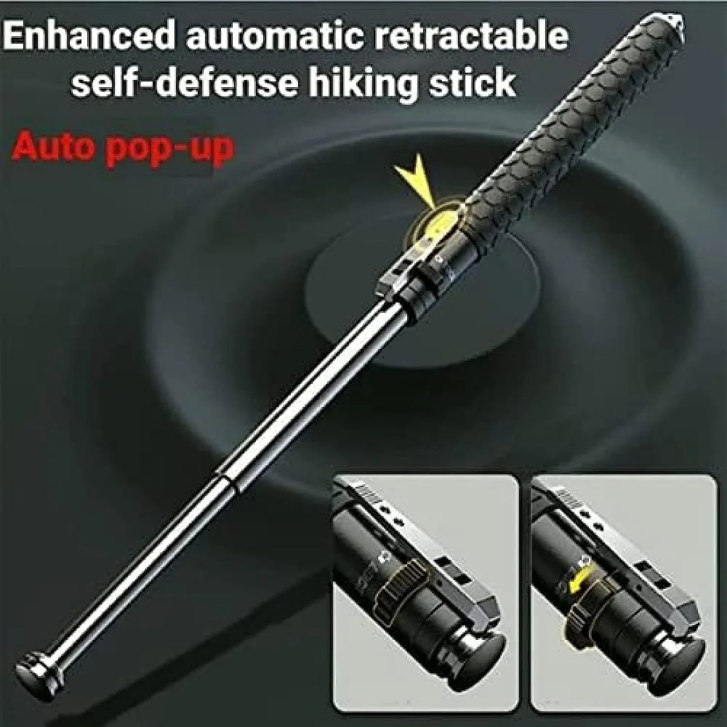 16 In Hiking Stick Walking Staff, Jademall Outdoor Trekking Pole Collapsible Retractable Premium Multifunctional Tool