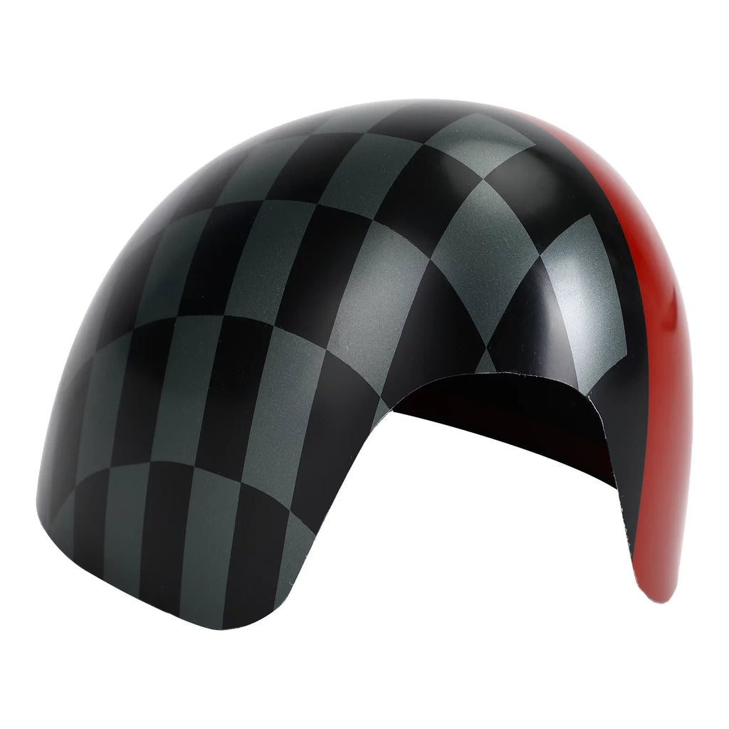Black/Grey checkered Red Mirror Shield for MINI Cooper Hardtop F55 F56