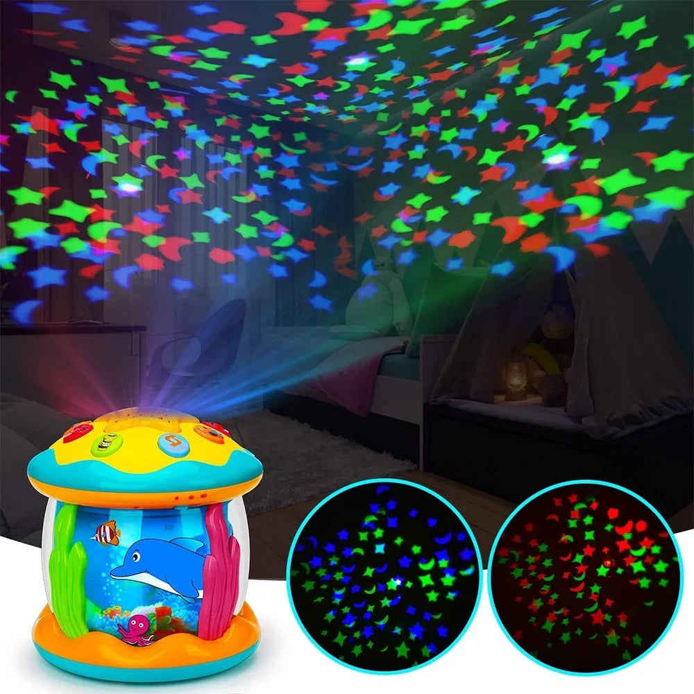 Baby Toys 6 to 12 Months - Musical Learning Infant Toys Ocean Rotating Star Light Projector - Crawling Toys for Baby 6+ Month Years Old Gift