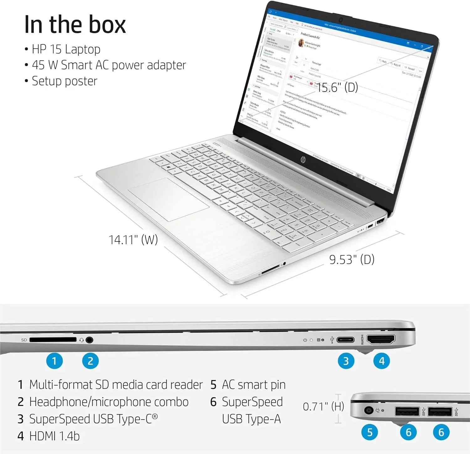 HP 15 15.6" FHD [Windows 11 Pro] Business Laptop Computer, Intel 4-core i5-1135G7 (Beats i7-1065G7), 16GB RAM, 256GB PCIe SSD, Iris Xe Graphic, Numeric Keypad, Wi-Fi 6, BT 4.2, w/Accessories