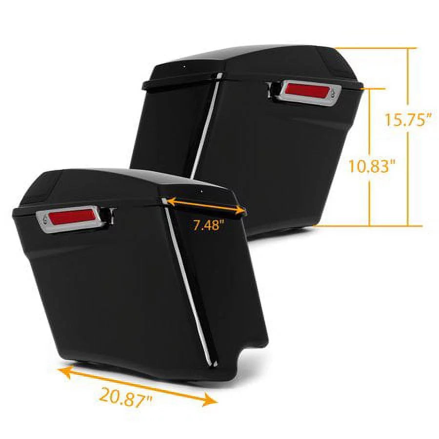 Kojem 5" CVO Hard Saddlebags w/Speaker Grills for Harley Touring Glide 14 15 16 17 18 19 20 21 22 23 with Audio Wrap