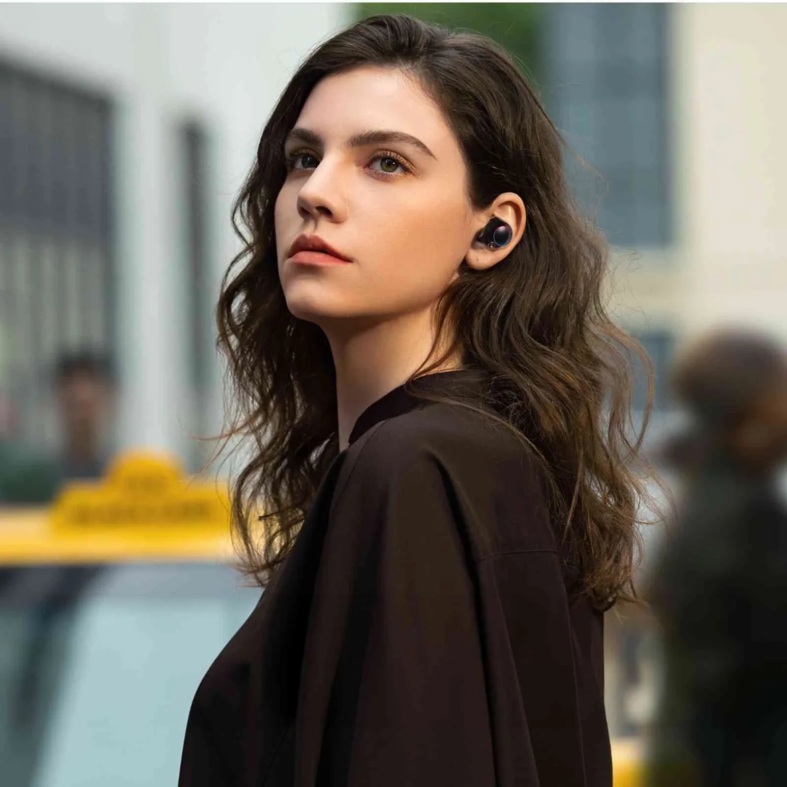 UrbanX True Wireless Bluetooth Earbuds + Charging Case, Black, Dual Connect, IPX5 Water Resistance, Bluetooth 5.2 Connection, Balanced, Bass Boost Matching with Lenovo Tab P11 Gen 2