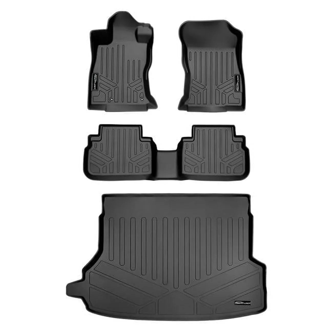Smartliner SA0452-B0452-D0452 Custom Fit 2 Rows Floor Mats & Cargo Liner Set - Fits Without Subwoofer for 2019-2021 Subaru Forester, Black