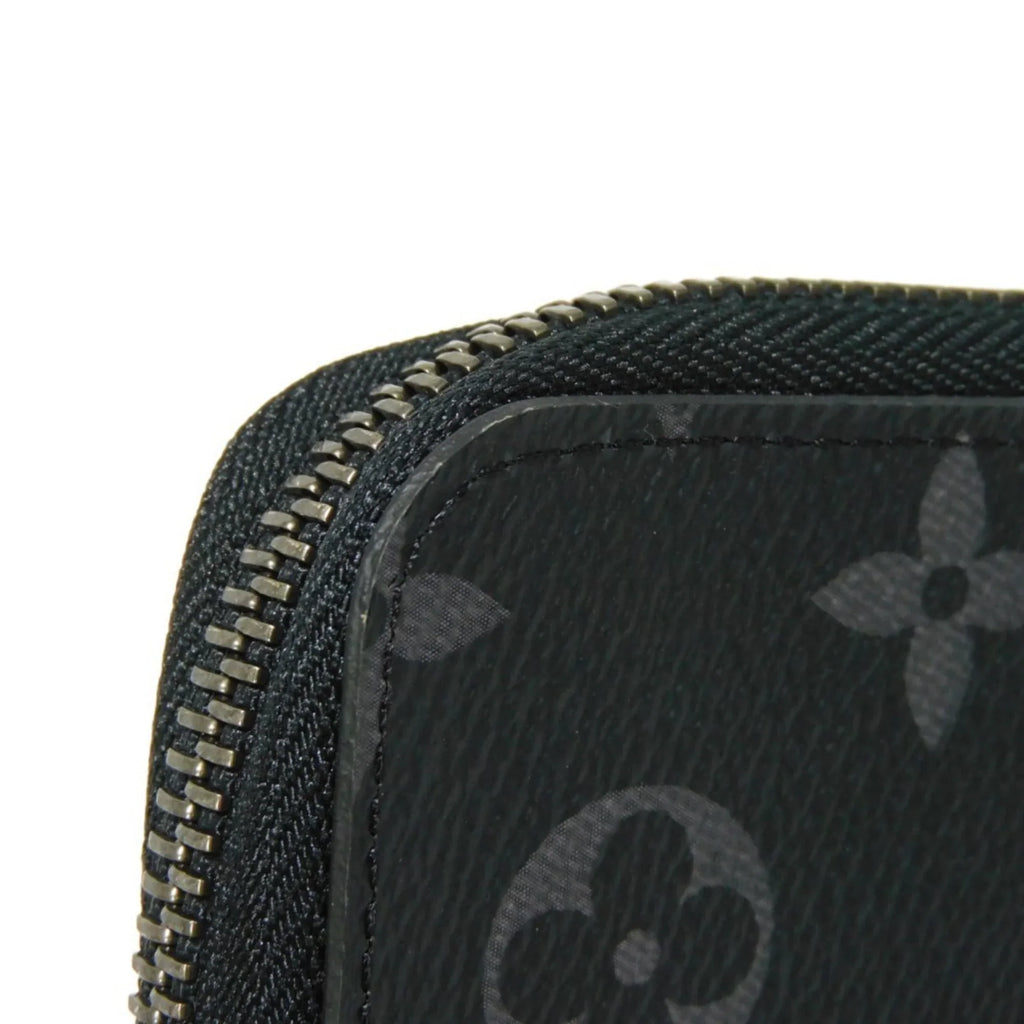 Pre-Owned LOUIS VUITTON Long Wallet Zippy Vertical LV Logo Round Zipper Monogram Eclipse Noir M62295 Men's Billfold (Good)