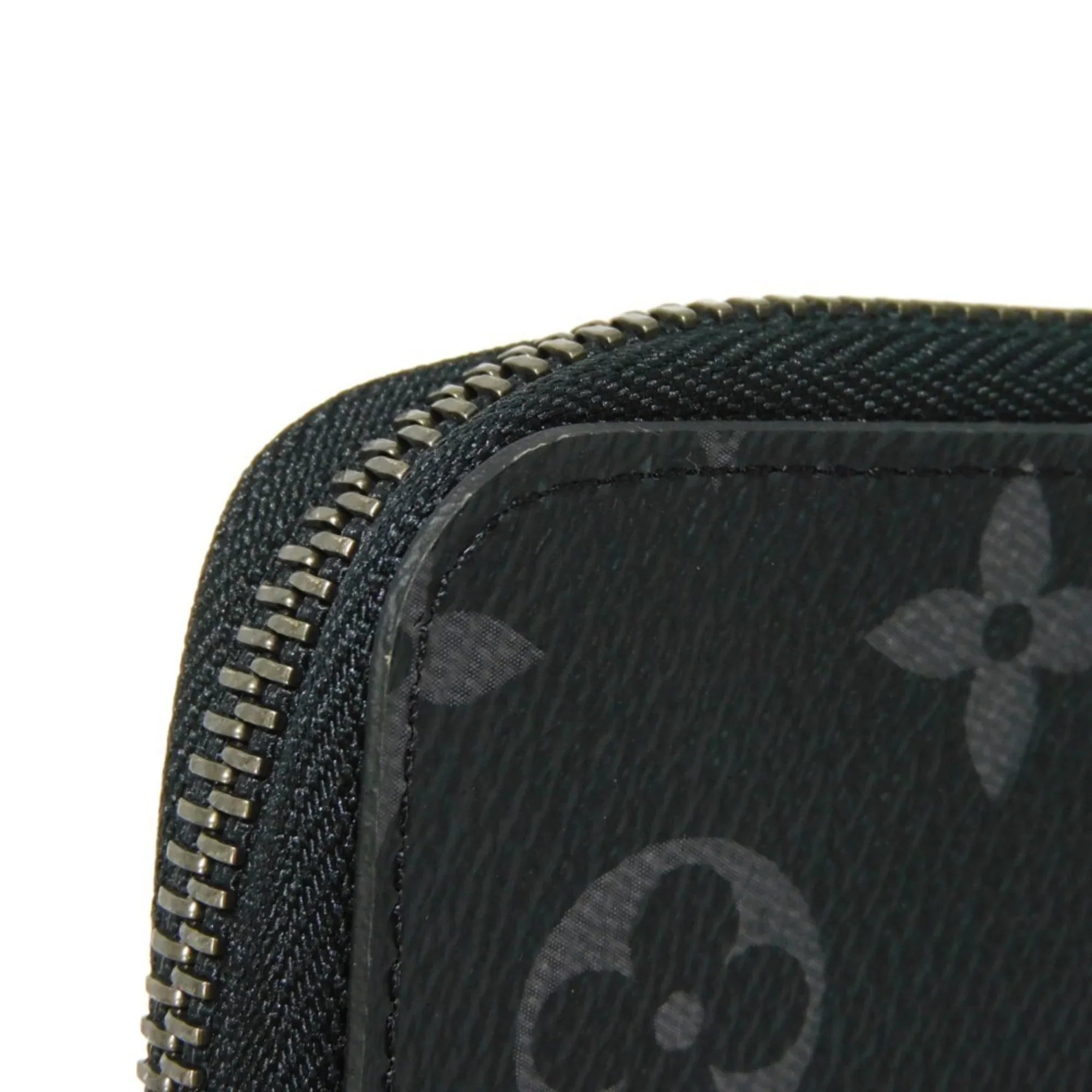 Pre-Owned LOUIS VUITTON Long Wallet Zippy Vertical LV Logo Round Zipper Monogram Eclipse Noir M62295 Men's Billfold (Good)