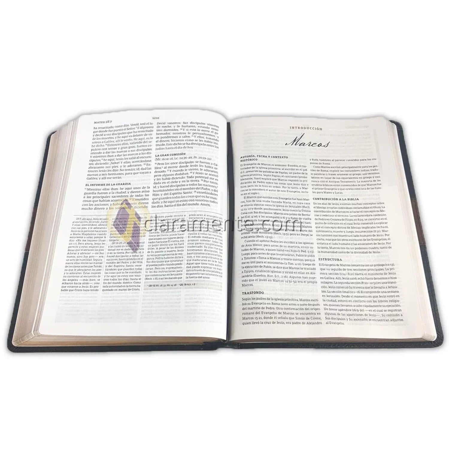 RVR 1960 Biblia de estudio Spurgeon, negro/marrón símil piel Wrap
