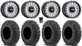 MetalFX Delta Contrast Cut 15" Wheels Bk 34" MotoVator Tires Can-Am Maverick X3 / Honda Pioneer 1000 / Talon