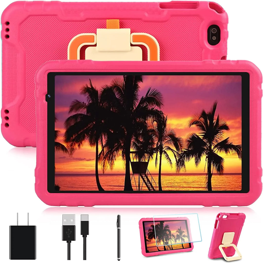 Kids Tablet 10 inch Android 11 Tablets 4GB RAM 64GB ROM Drop-Proof Case HD IPS Touchscreen Wifi Split Screen Pink