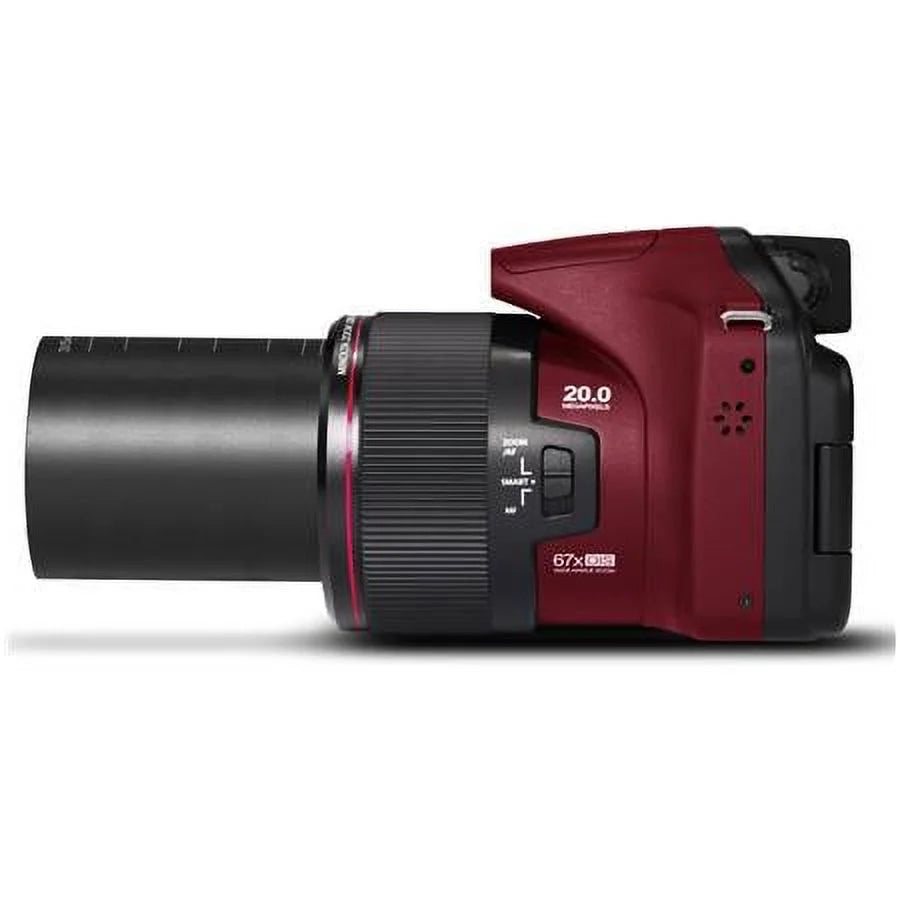 Minolta MN67Z 20 MP HD Bridge Digital Camera with 67x Optical Zoom (Red)