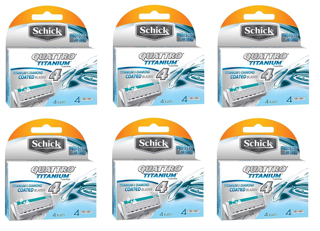 Schick Quattro Titanium Refill Cartridges - 24 Count + Makeup Blender Sponge