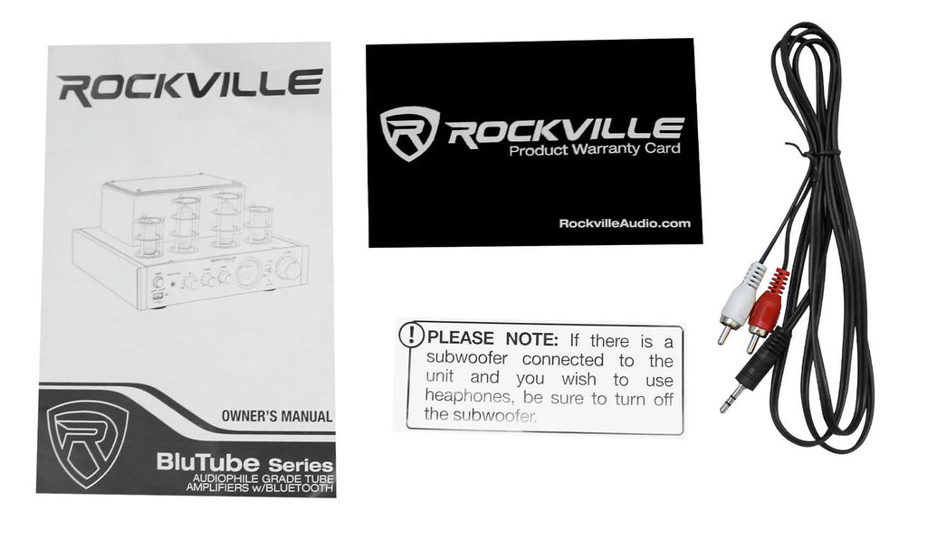 Rockville LED Tube Amp/Home Theater Receiver+(8) 6.5" White Ceiling Speakers