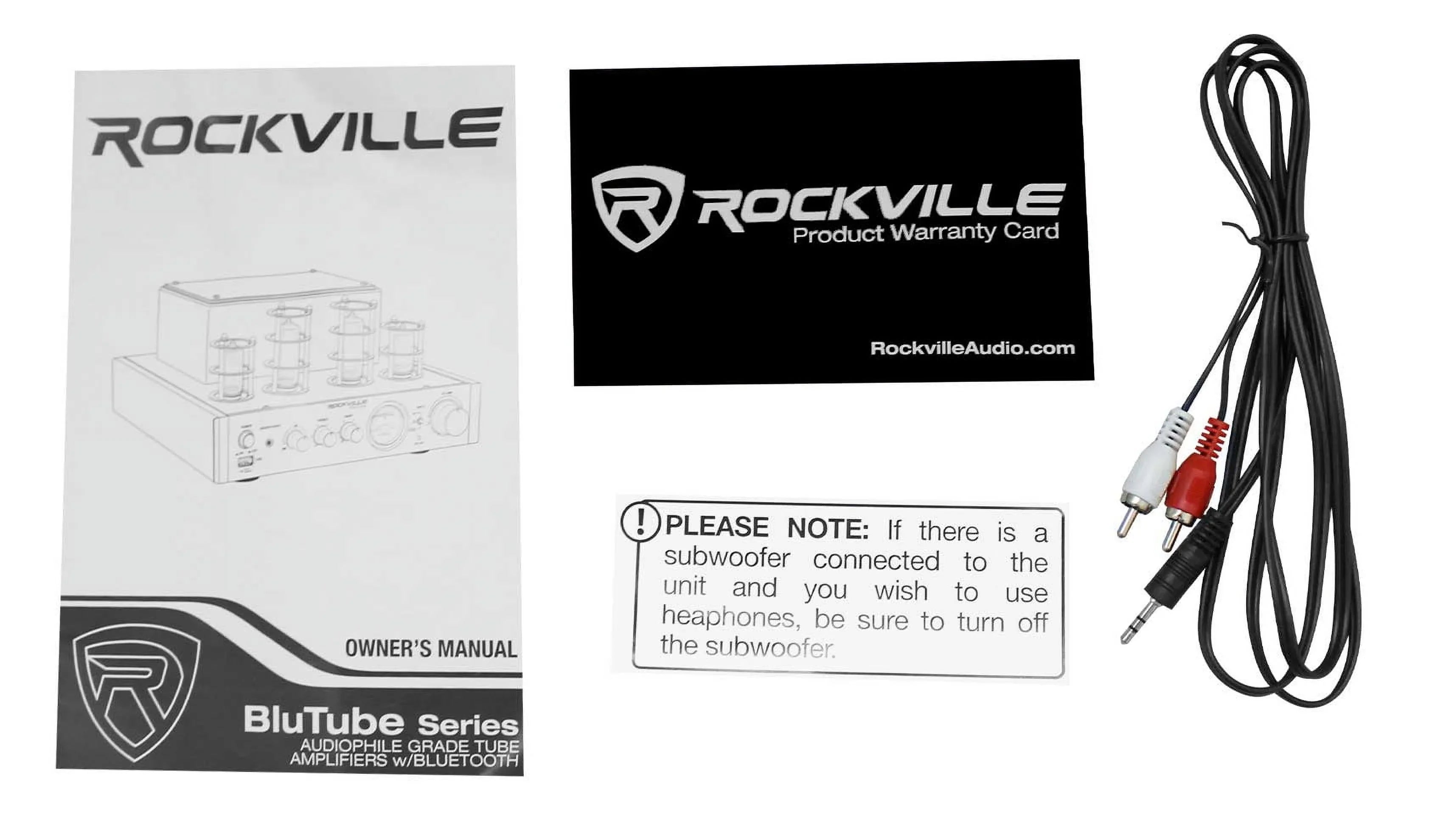 Rockville LED Tube Amp/Home Theater Receiver+(8) 6.5" White Ceiling Speakers