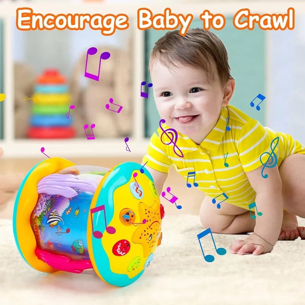 Baby Toys 6 to 12 Months - Musical Learning Infant Toys Ocean Rotating Star Light Projector - Crawling Toys for Baby 6+ Month Years Old Gift
